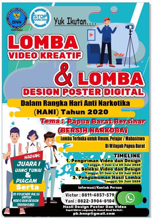 Lomba Video Pendek dan Poster Papua Barat BERSINAR (Bersih dari Narkoba) Lomba Video Pendek dan Poster Papua Barat BERSINAR (Bersih dari Narkoba)