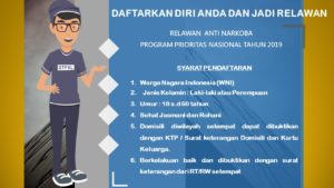 Rekrutmen Relawan Anti Narkoba Rekrutmen Relawan Anti Narkoba