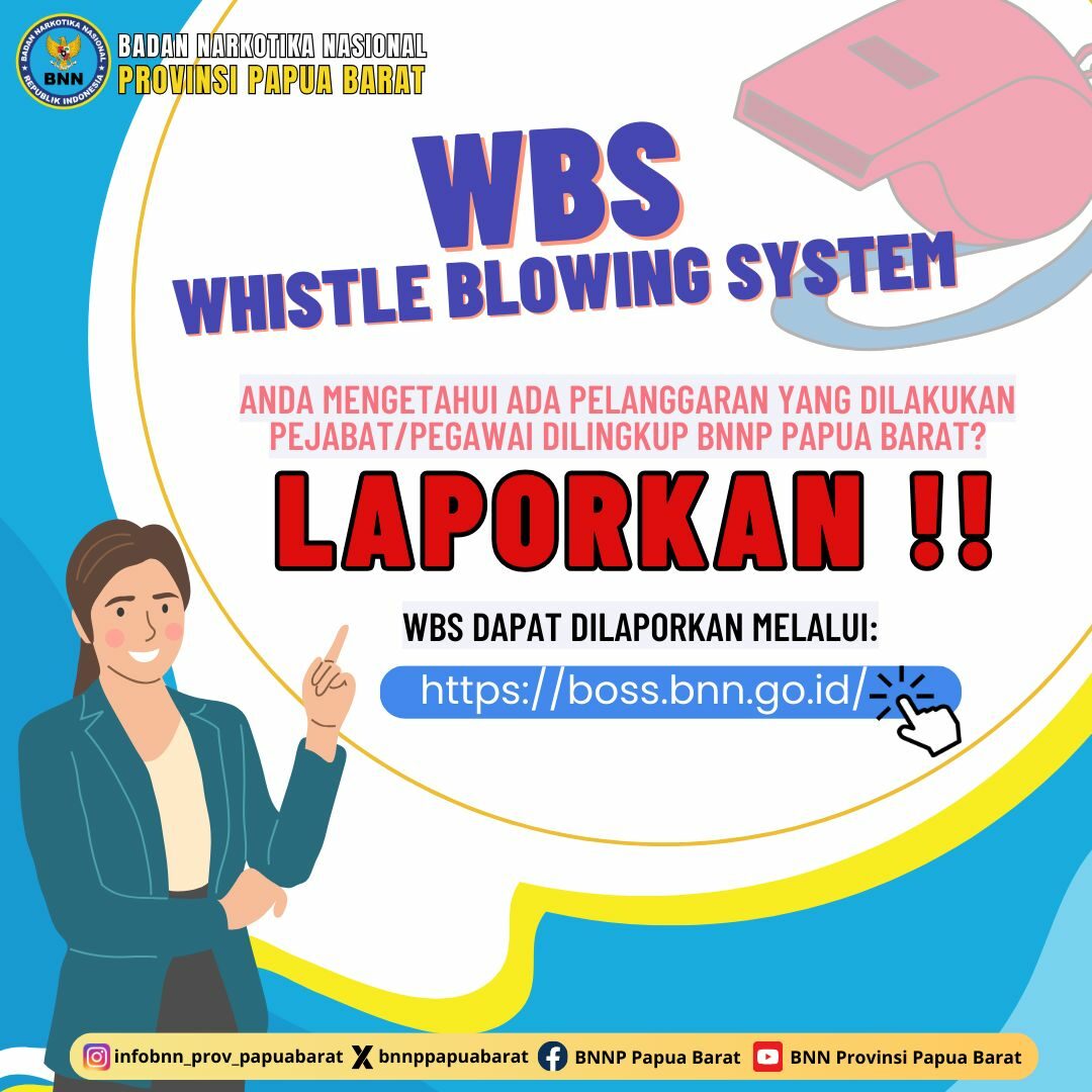 Kam yang mengetahui pelanggaran yang dilakukan oleh pejabat/pegawai BNNP Papua Barat, SEGERA LAPORKAN! WhatsApp Image 2024 01 19 at 1.28.01 PM